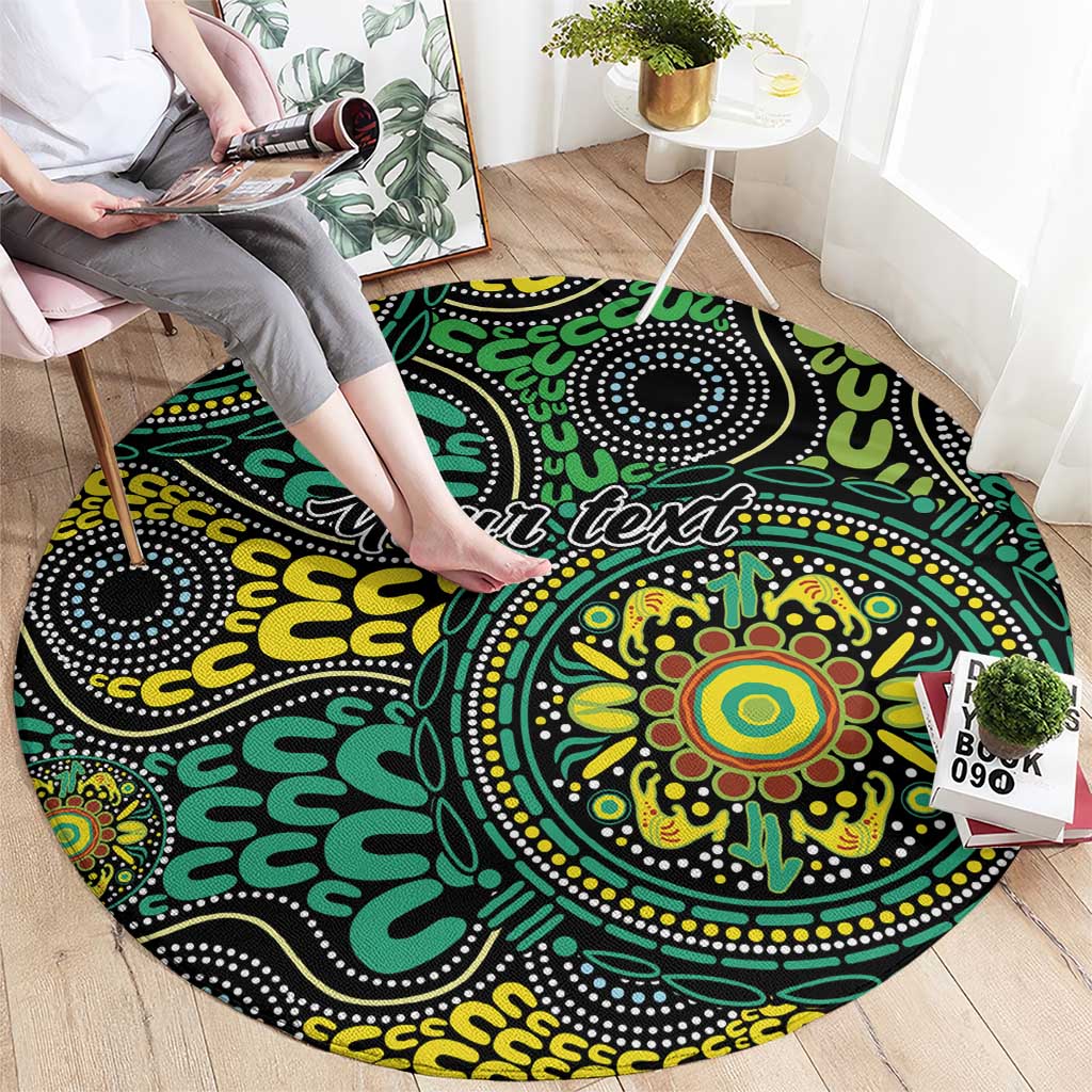 Personalised Aboriginal Art People Symbol Round Carpet