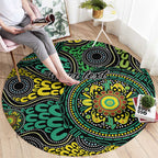 Personalised Aboriginal Art People Symbol Round Carpet