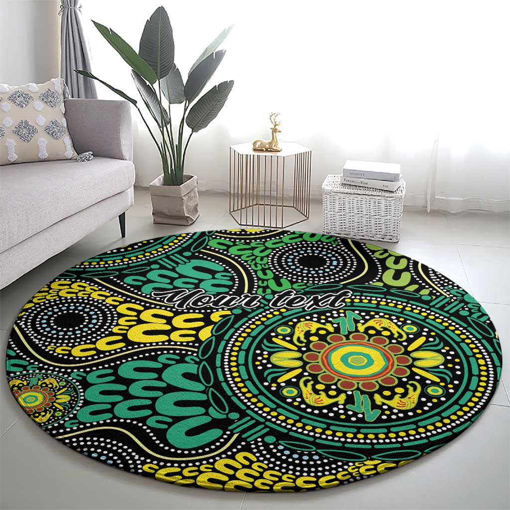 Personalised Aboriginal Art People Symbol Round Carpet