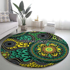 Personalised Aboriginal Art People Symbol Round Carpet