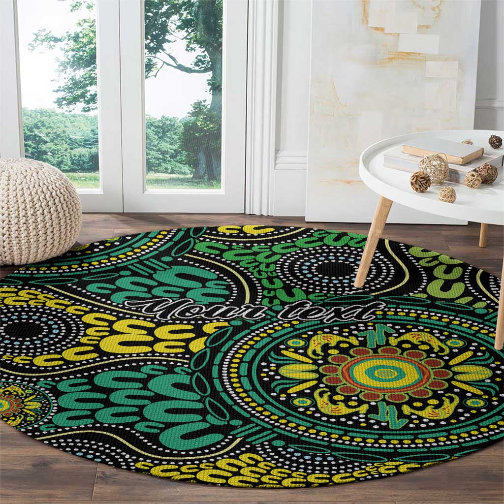 Personalised Aboriginal Art People Symbol Round Carpet