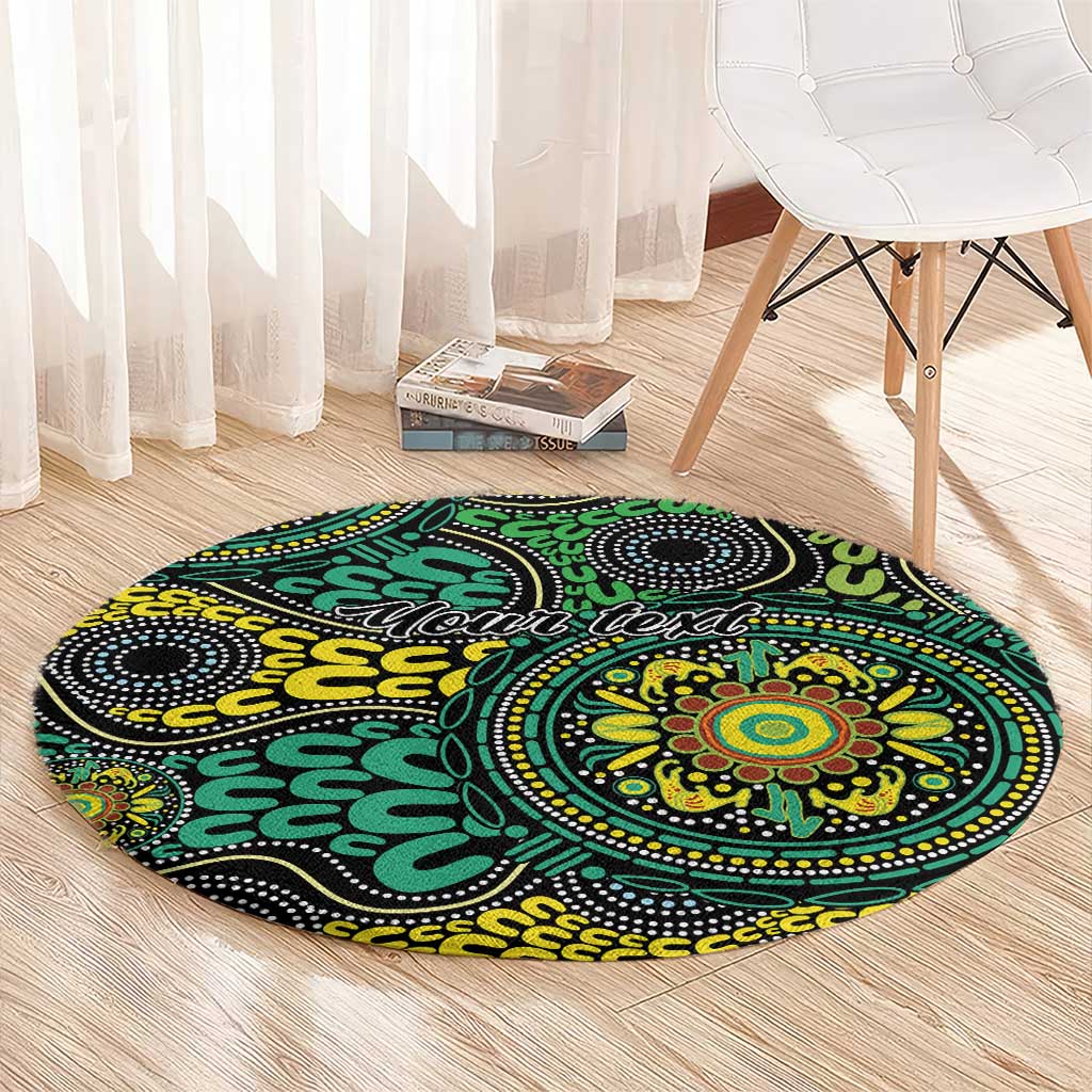 Personalised Aboriginal Art People Symbol Round Carpet