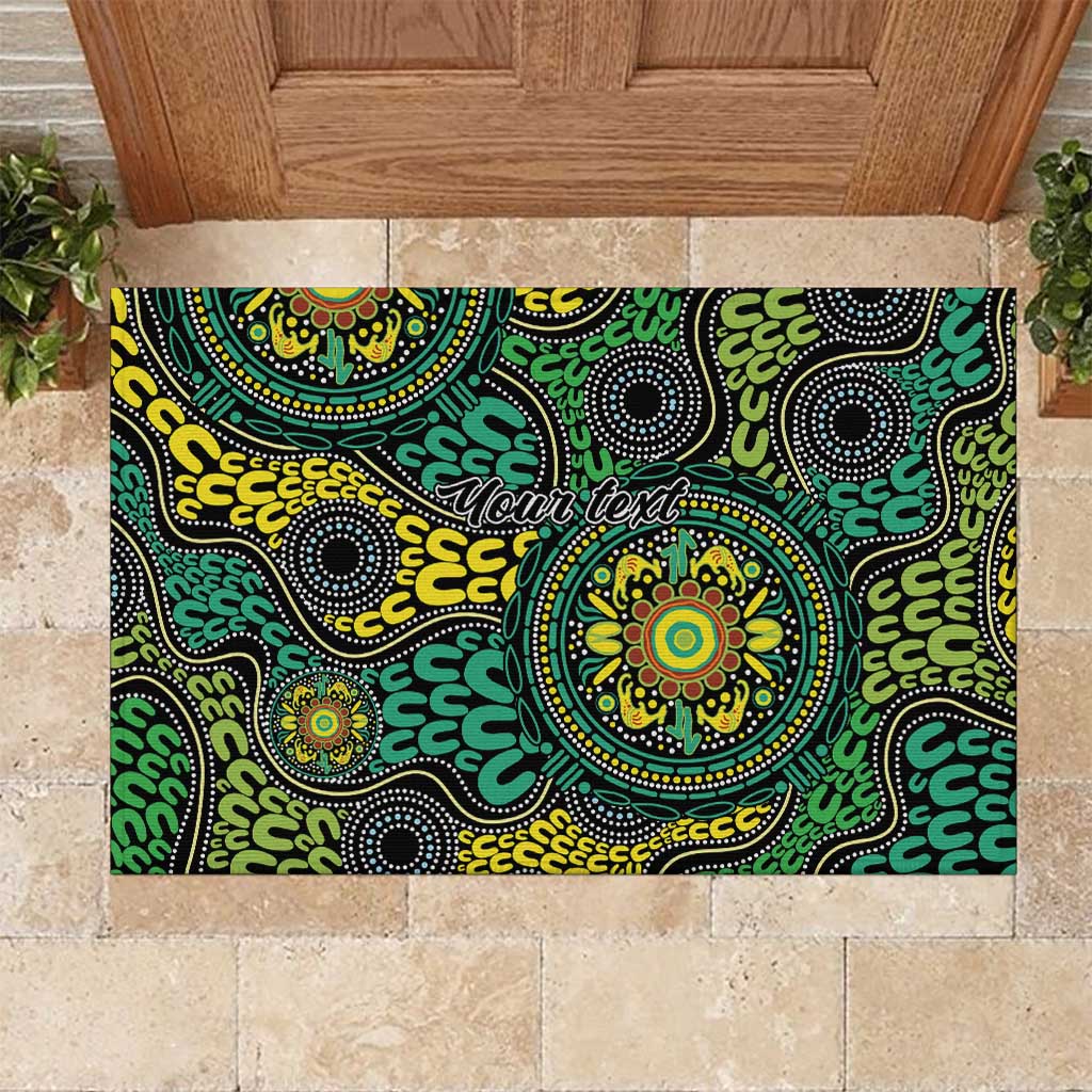 Personalised Aboriginal Art People Symbol Rubber Doormat