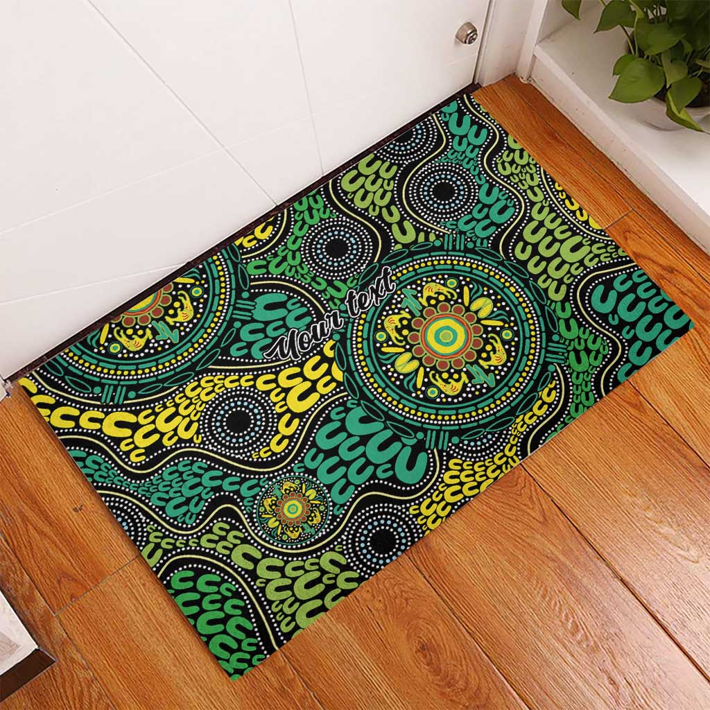 Personalised Aboriginal Art People Symbol Rubber Doormat