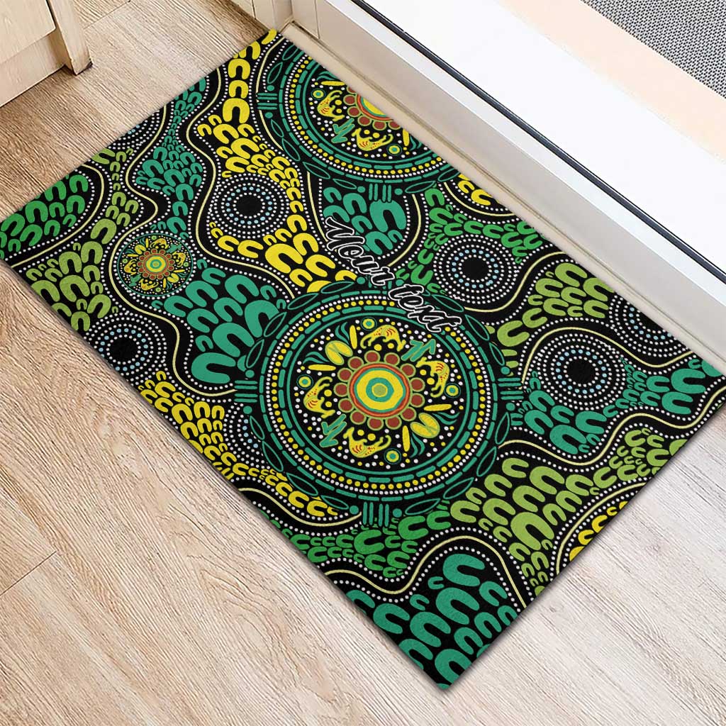 Personalised Aboriginal Art People Symbol Rubber Doormat