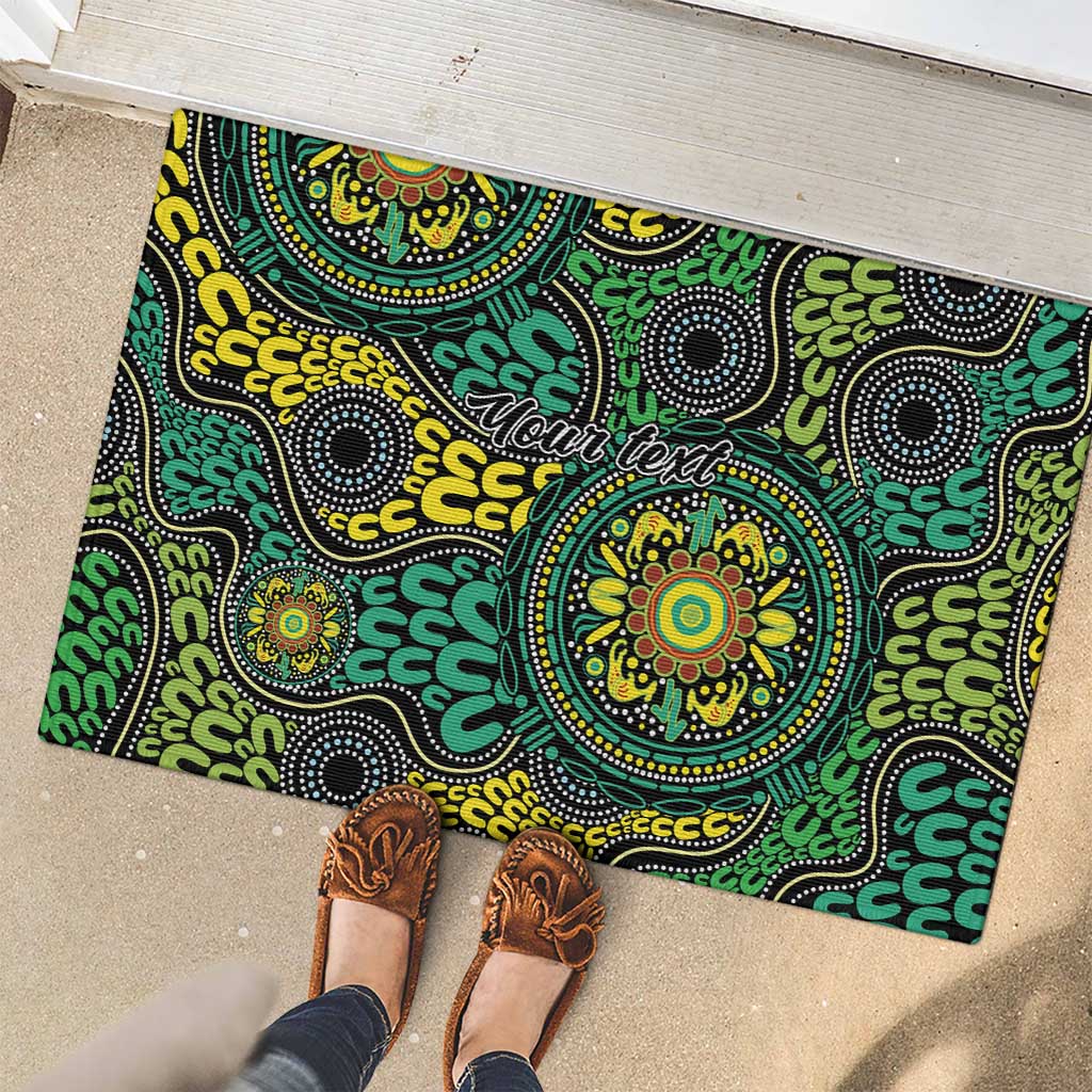 Personalised Aboriginal Art People Symbol Rubber Doormat