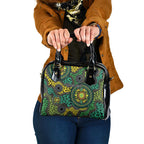Personalised Aboriginal Art People Symbol Shoulder Handbag
