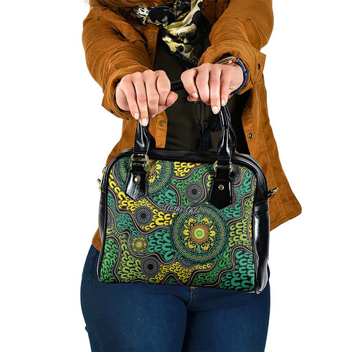 Personalised Aboriginal Art People Symbol Shoulder Handbag