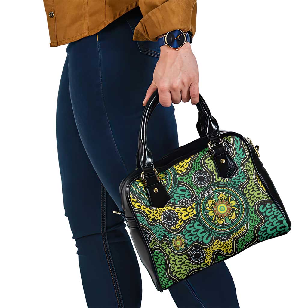 Personalised Aboriginal Art People Symbol Shoulder Handbag