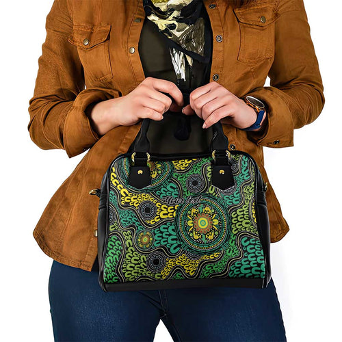 Personalised Aboriginal Art People Symbol Shoulder Handbag