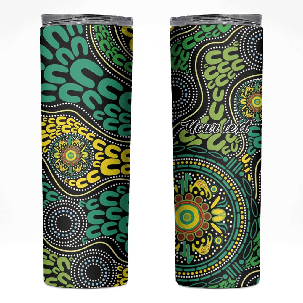 Personalised Aboriginal Art People Symbol Skinny Tumbler