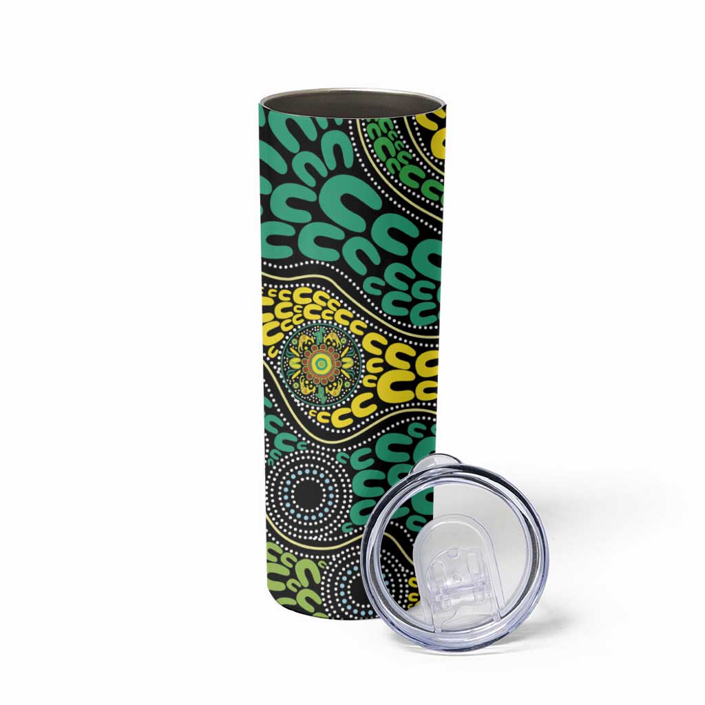 Personalised Aboriginal Art People Symbol Skinny Tumbler