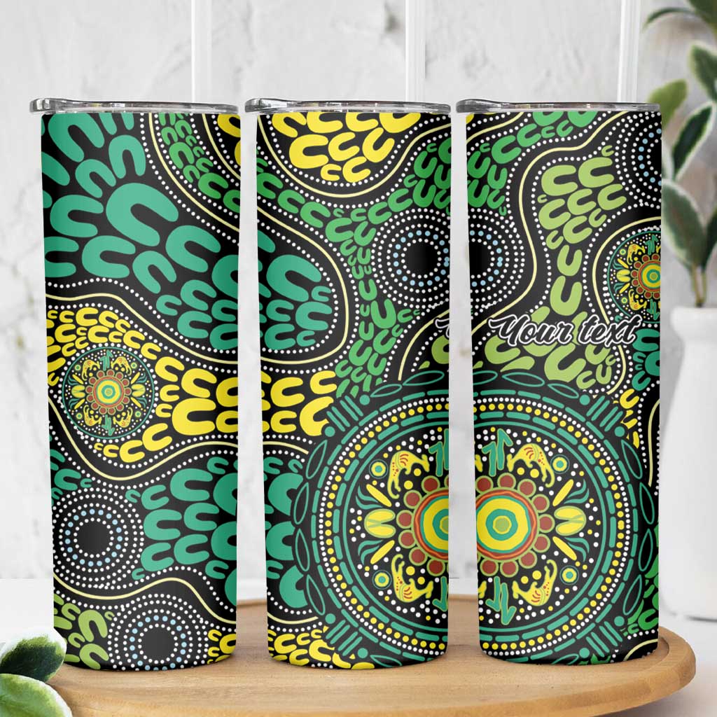 Personalised Aboriginal Art People Symbol Skinny Tumbler