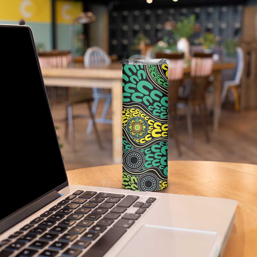 Personalised Aboriginal Art People Symbol Skinny Tumbler