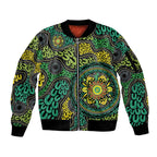 Personalised Aboriginal Art People Symbol Sleeve Zip Bomber Jacket
