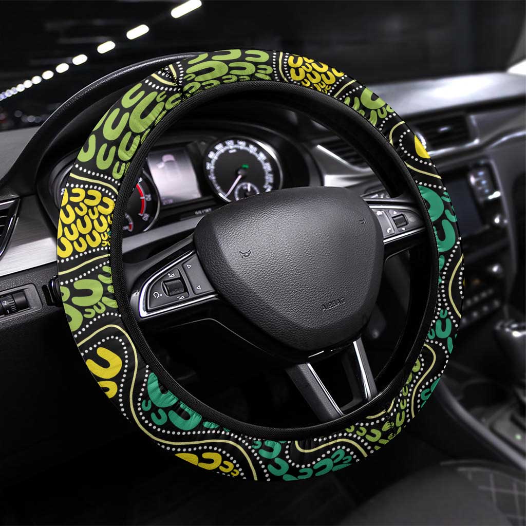 Aboriginal Art People Symbol Steering Wheel Cover