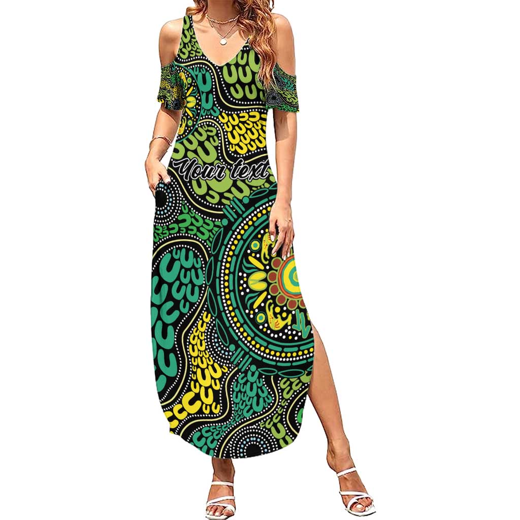 Personalised Aboriginal Art People Symbol Summer Maxi Dress