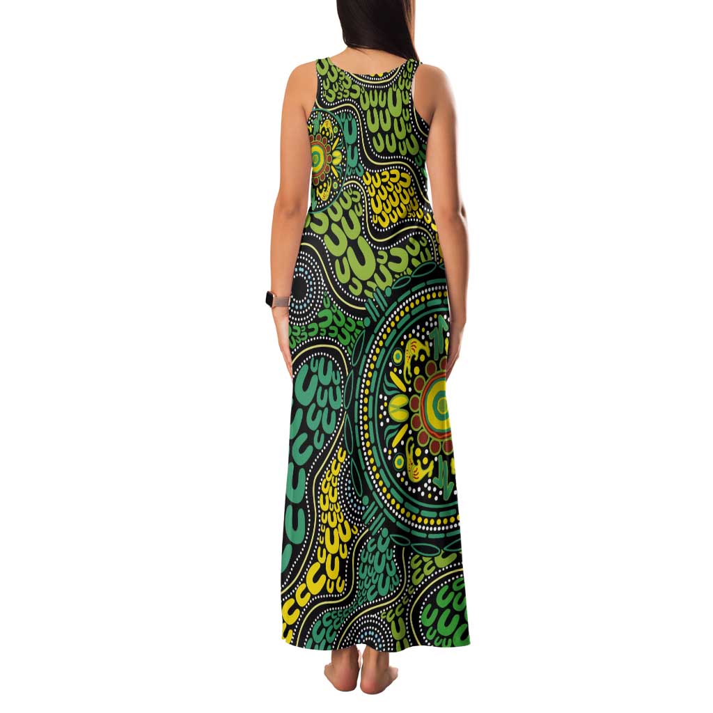 Personalised Aboriginal Art People Symbol Tank Maxi Dress
