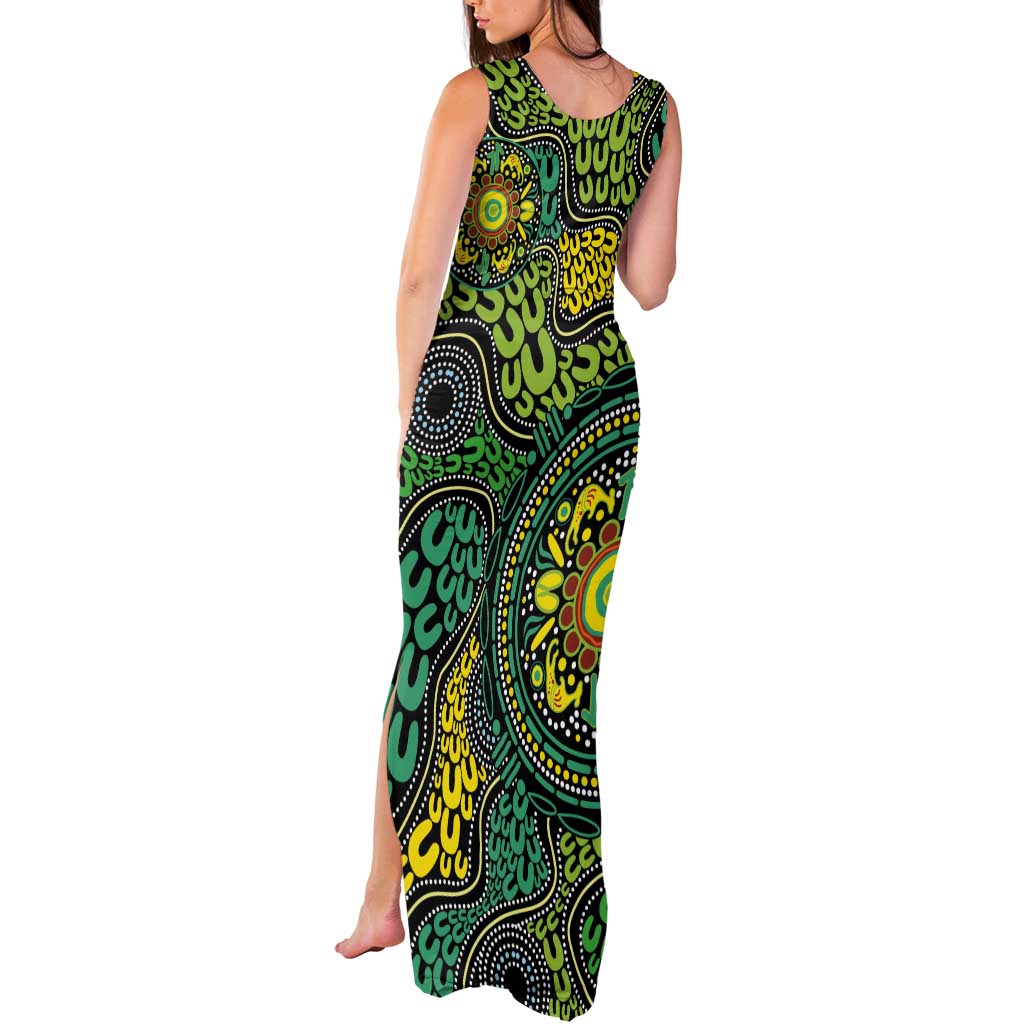 Personalised Aboriginal Art People Symbol Tank Maxi Dress