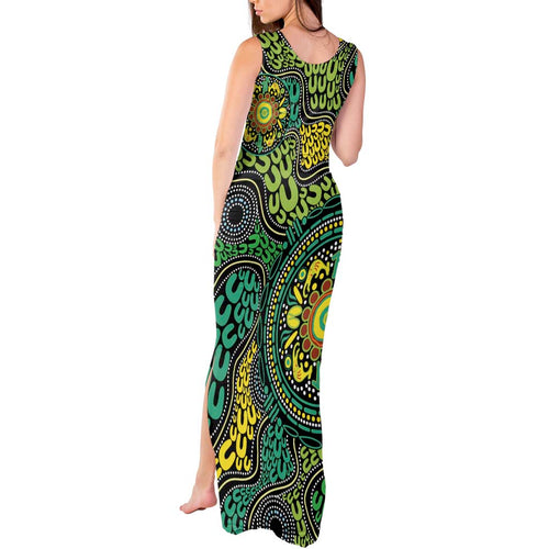 Personalised Aboriginal Art People Symbol Tank Maxi Dress