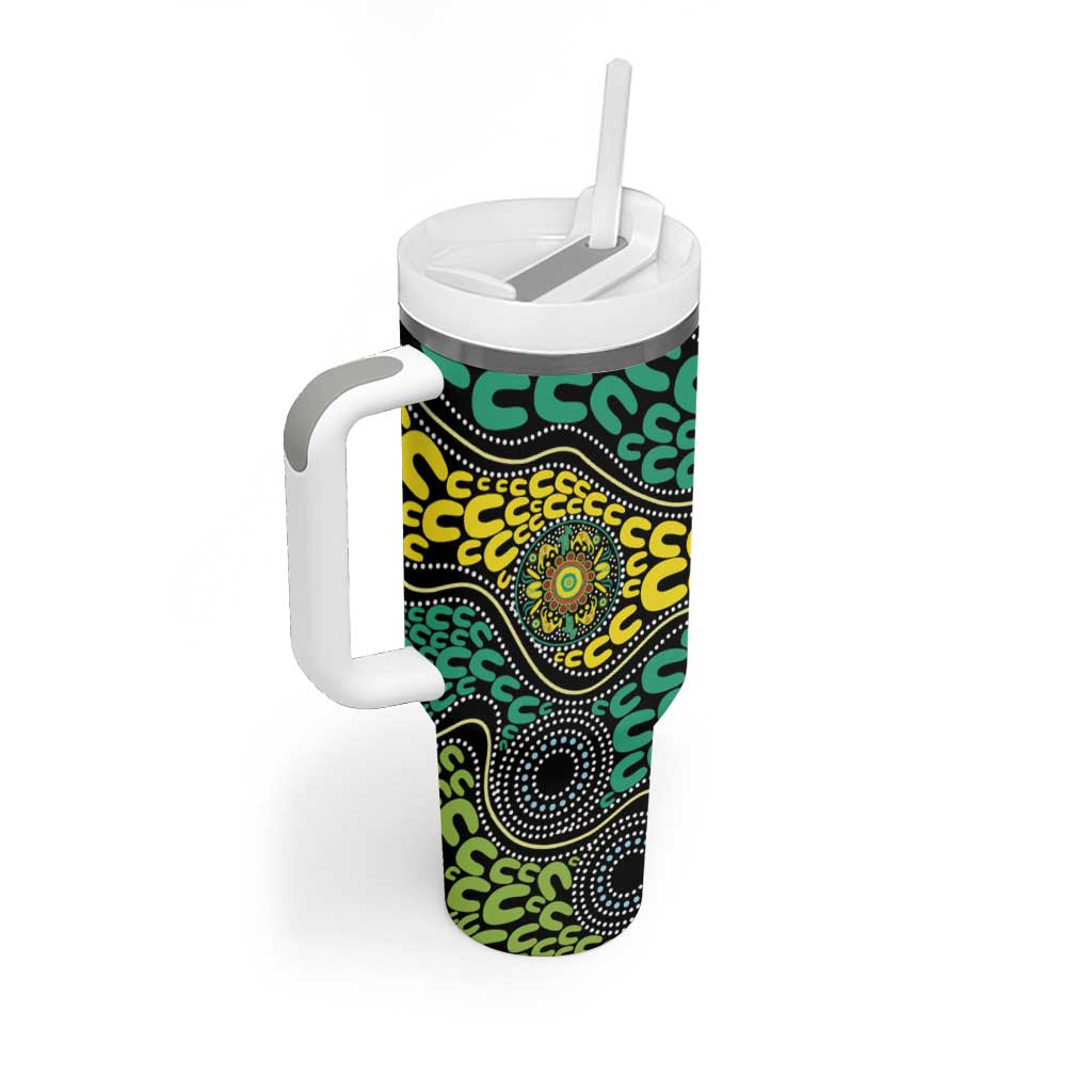 Personalised Aboriginal Art People Symbol Tumbler With Handle