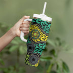 Personalised Aboriginal Art People Symbol Tumbler With Handle