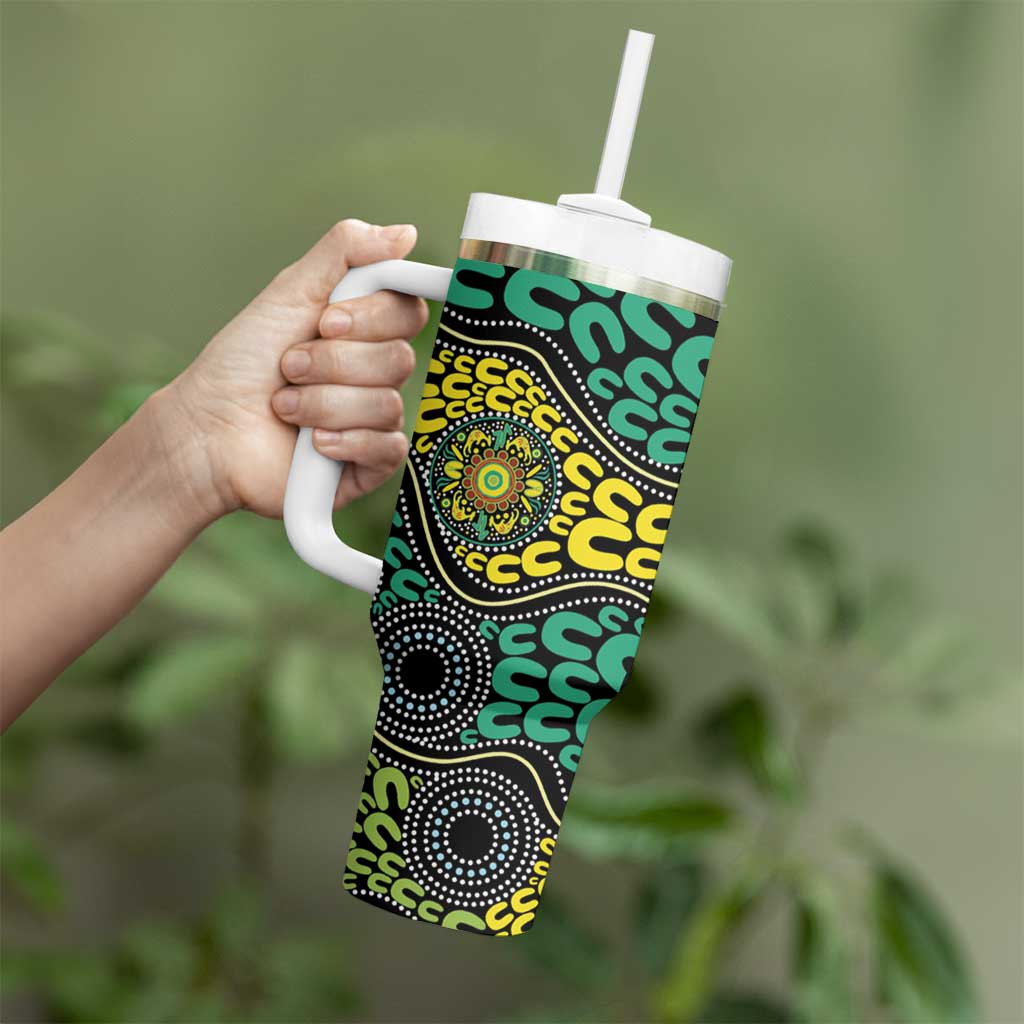 Personalised Aboriginal Art People Symbol Tumbler With Handle