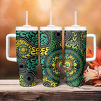 Personalised Aboriginal Art People Symbol Tumbler With Handle