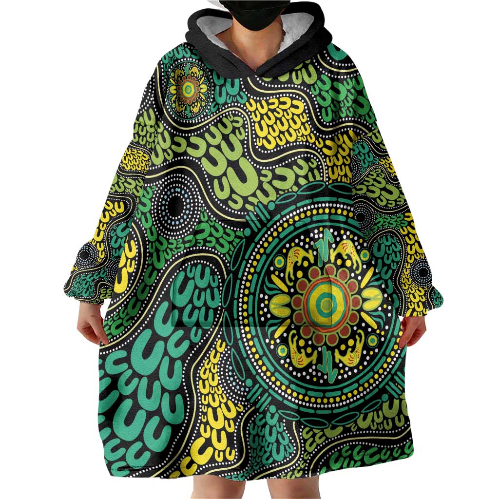 Personalised Aboriginal Art People Symbol Wearable Blanket Hoodie