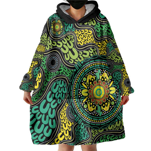 Personalised Aboriginal Art People Symbol Wearable Blanket Hoodie