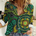Personalised Aboriginal Art People Symbol Women Casual Shirt