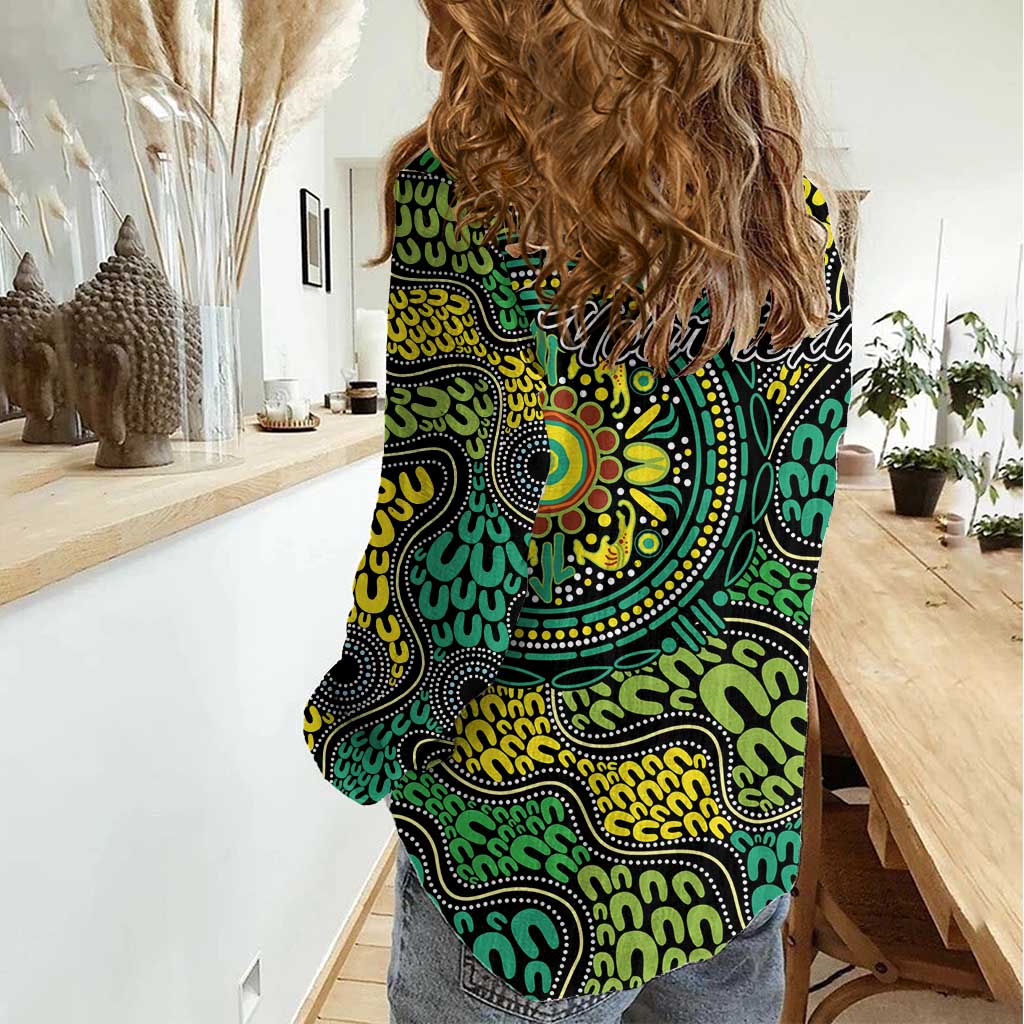 Personalised Aboriginal Art People Symbol Women Casual Shirt