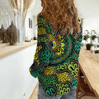 Personalised Aboriginal Art People Symbol Women Casual Shirt