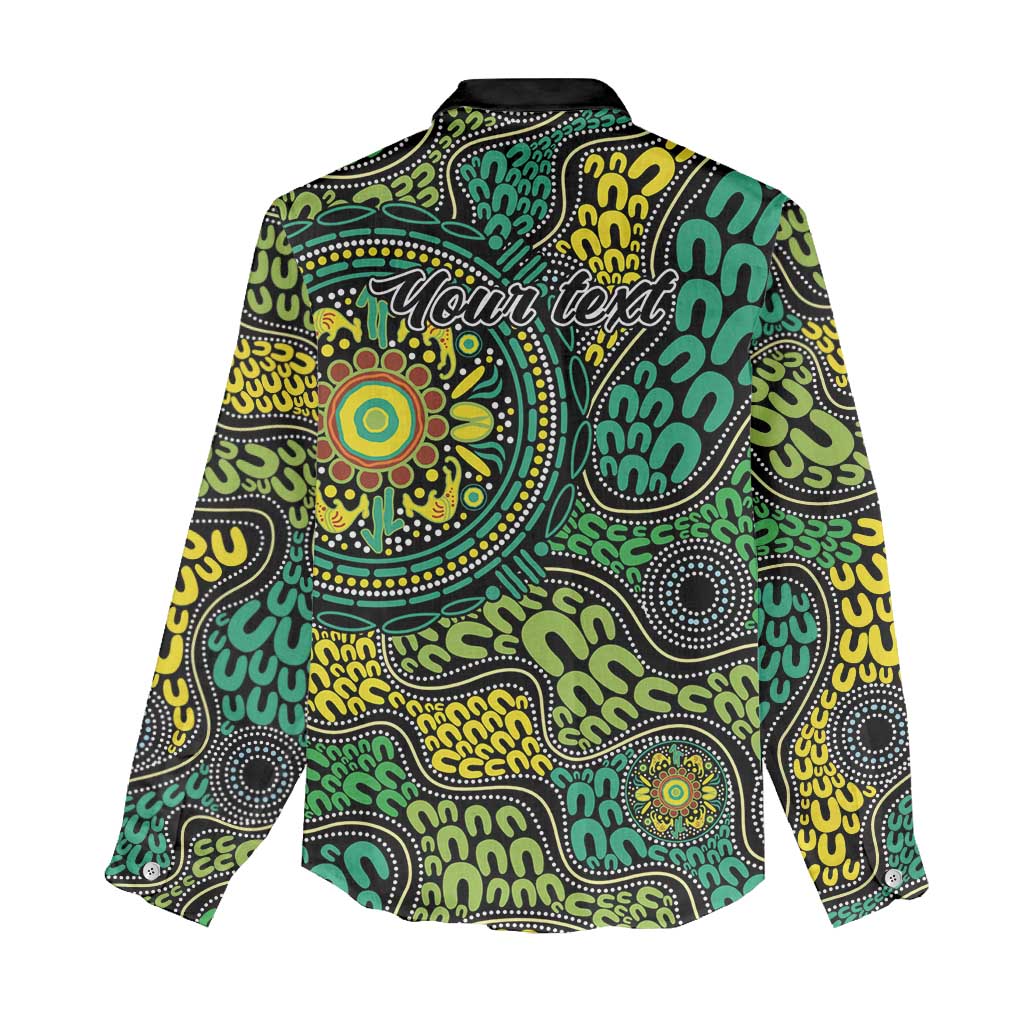 Personalised Aboriginal Art People Symbol Women Casual Shirt