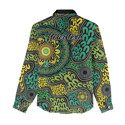 Personalised Aboriginal Art People Symbol Women Casual Shirt