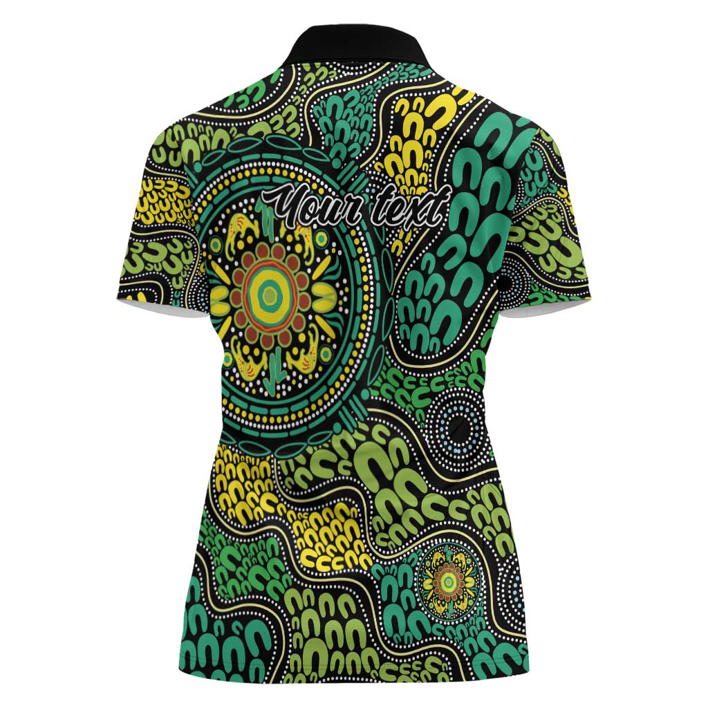 Personalised Aboriginal Art People Symbol Women Polo Shirt