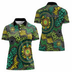 Personalised Aboriginal Art People Symbol Women Polo Shirt