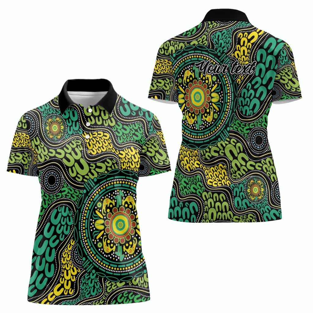 Personalised Aboriginal Art People Symbol Women Polo Shirt