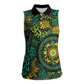 Personalised Aboriginal Art People Symbol Women Sleeveless Polo Shirt