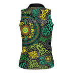 Personalised Aboriginal Art People Symbol Women Sleeveless Polo Shirt