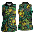 Personalised Aboriginal Art People Symbol Women Sleeveless Polo Shirt