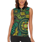 Personalised Aboriginal Art People Symbol Women Sleeveless Polo Shirt