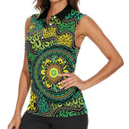 Personalised Aboriginal Art People Symbol Women Sleeveless Polo Shirt