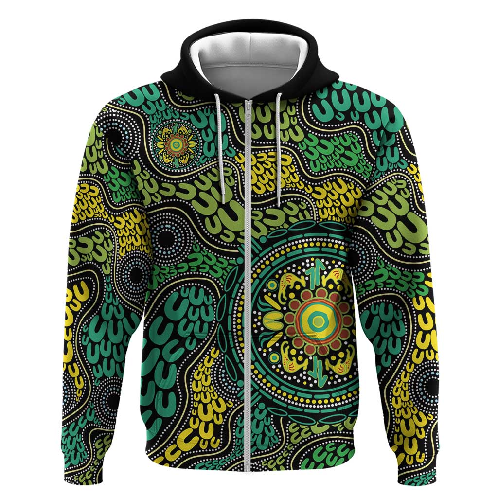 Personalised Aboriginal Art People Symbol Zip Hoodie