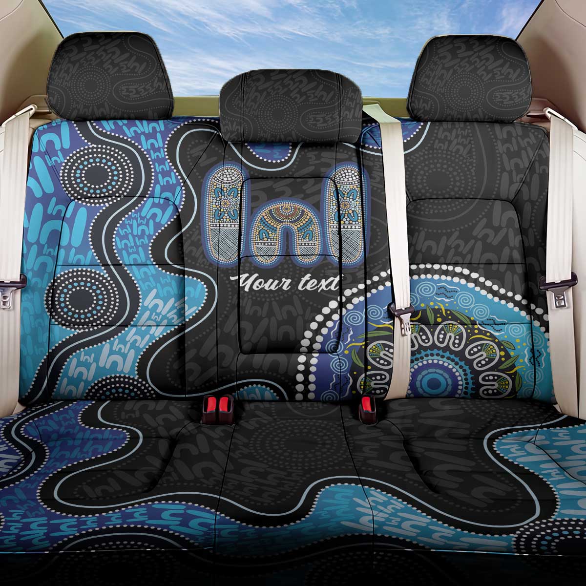 Personalised Aboriginal Art Woman Symbol Back Car Seat Cover