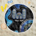 Personalised Aboriginal Art Woman Symbol Beach Blanket