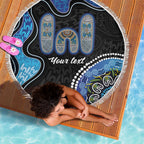 Personalised Aboriginal Art Woman Symbol Beach Blanket
