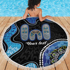 Personalised Aboriginal Art Woman Symbol Beach Blanket