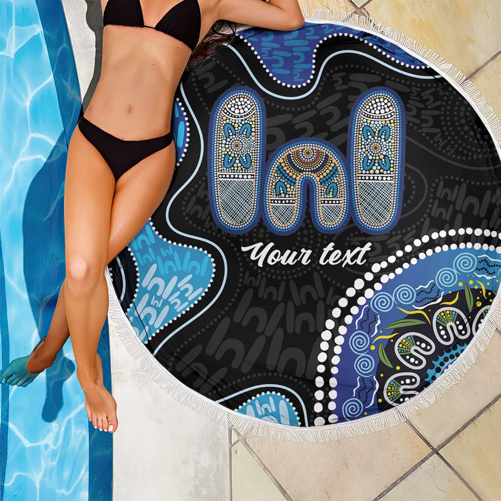 Personalised Aboriginal Art Woman Symbol Beach Blanket
