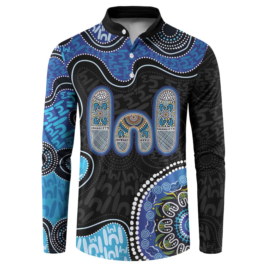 Personalised Aboriginal Art Woman Symbol Button Sweatshirt